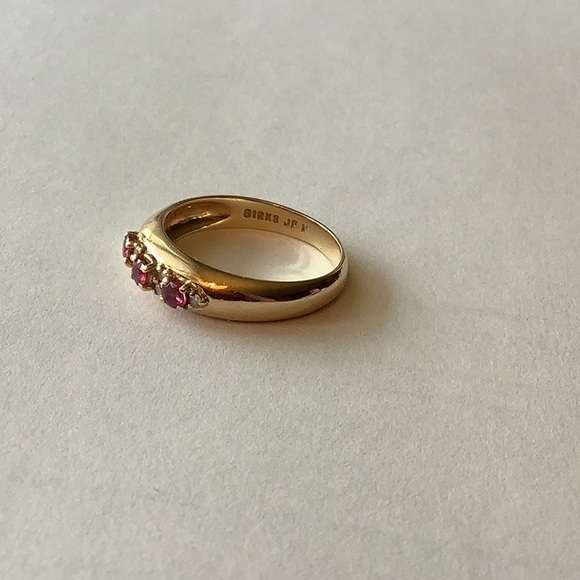 Birks Pink Sapphire and Diamond Gold Ring - Picture 12 of 12